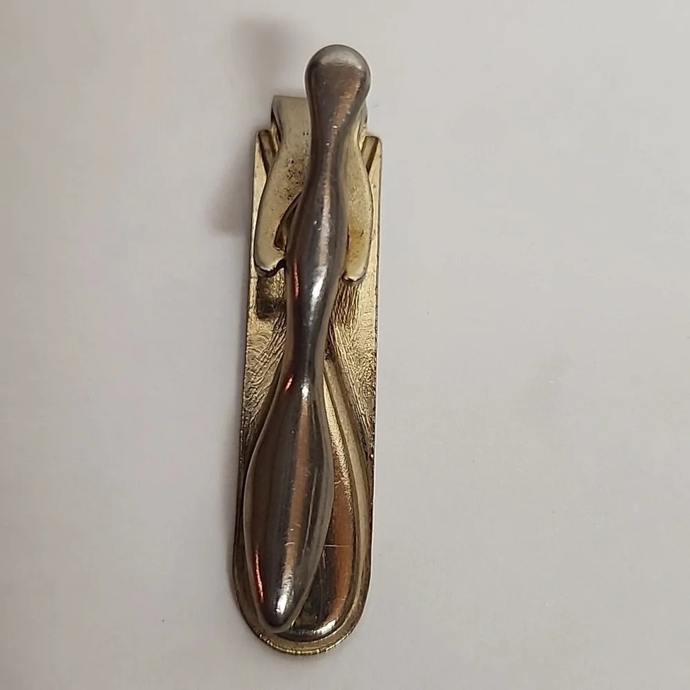 Elegant Vintage Faux Gold and Silver Tie Bar Clips 3 Pc Set